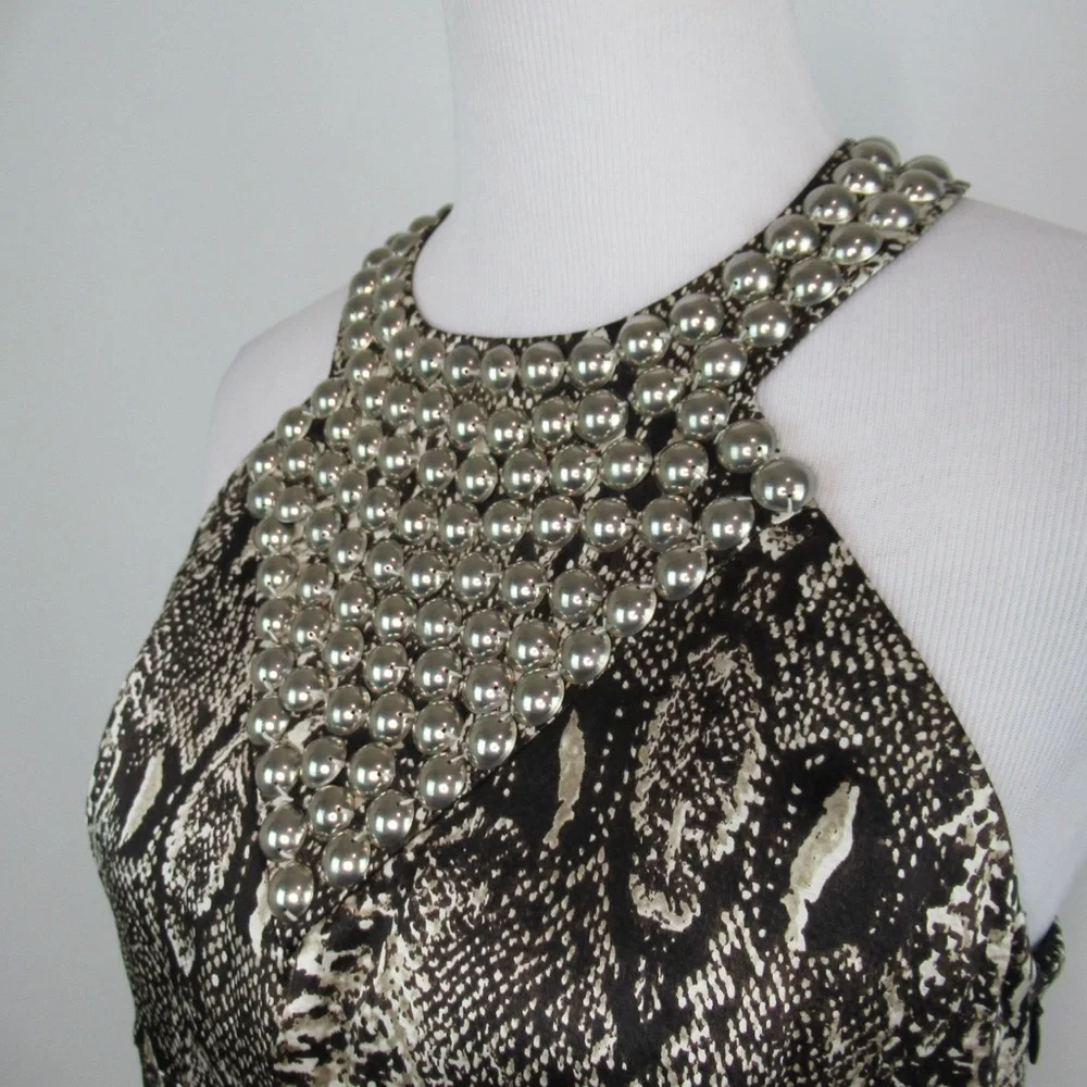 LAUNDRY by Shelli Segal Silk Snakeskin Print Mini Halter Dress Women’s Size 8